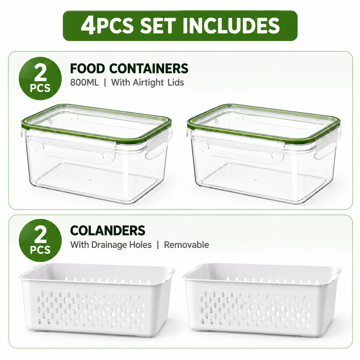 4 Pack Fridge Organizers and Storage