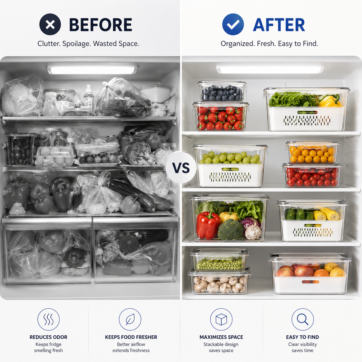 5 Pack Fridge Organizers and Storage